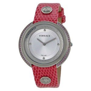 SALE Versace Silver Lizard Red Ladies Watch!